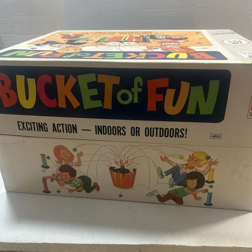 Vintage 1968 Milton Bradley Bucket of Fun Game Complete Tested Works in Box